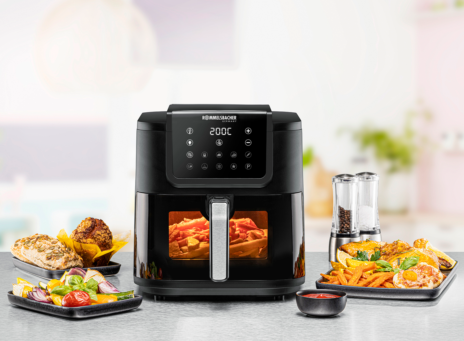 Heißluftfritteuse FRH 1700 8 Liter Edelstahl/schwarz