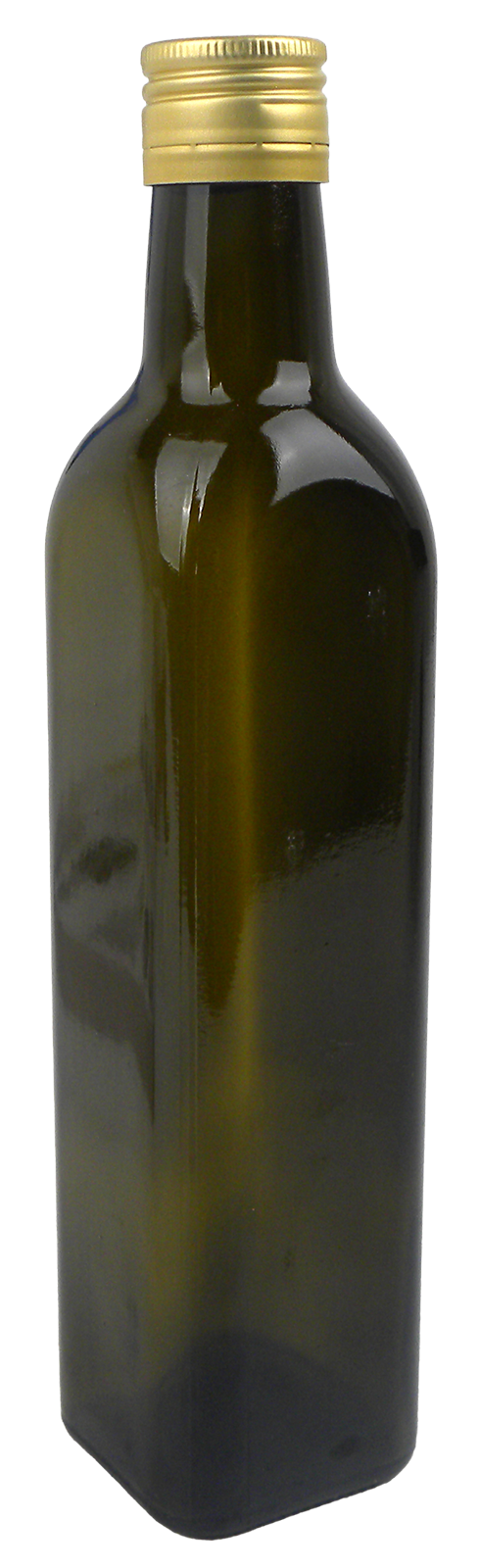 Glass bottle green square