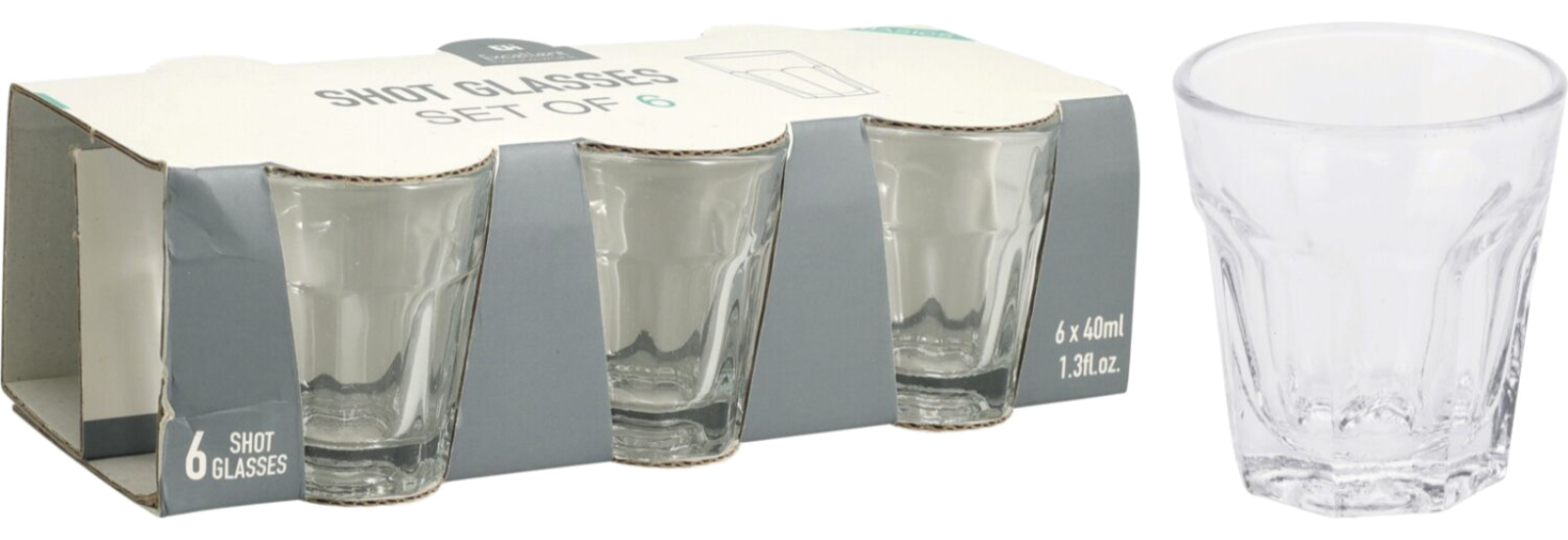 Ensemble de 6 verres à shot, 40 ml