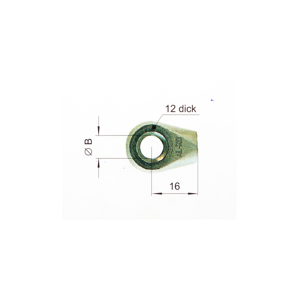 Auge GF14/28 M10  ø8,1 12x16mm