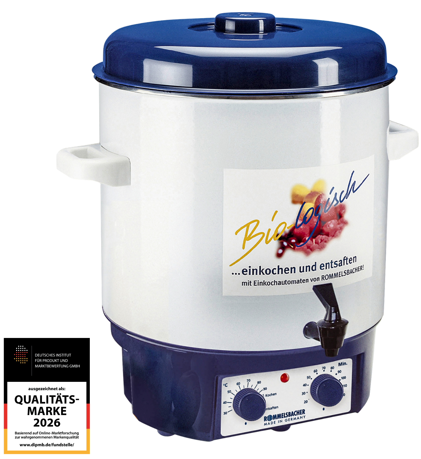 Machine à conserver avec robinet de vidange et minuterie