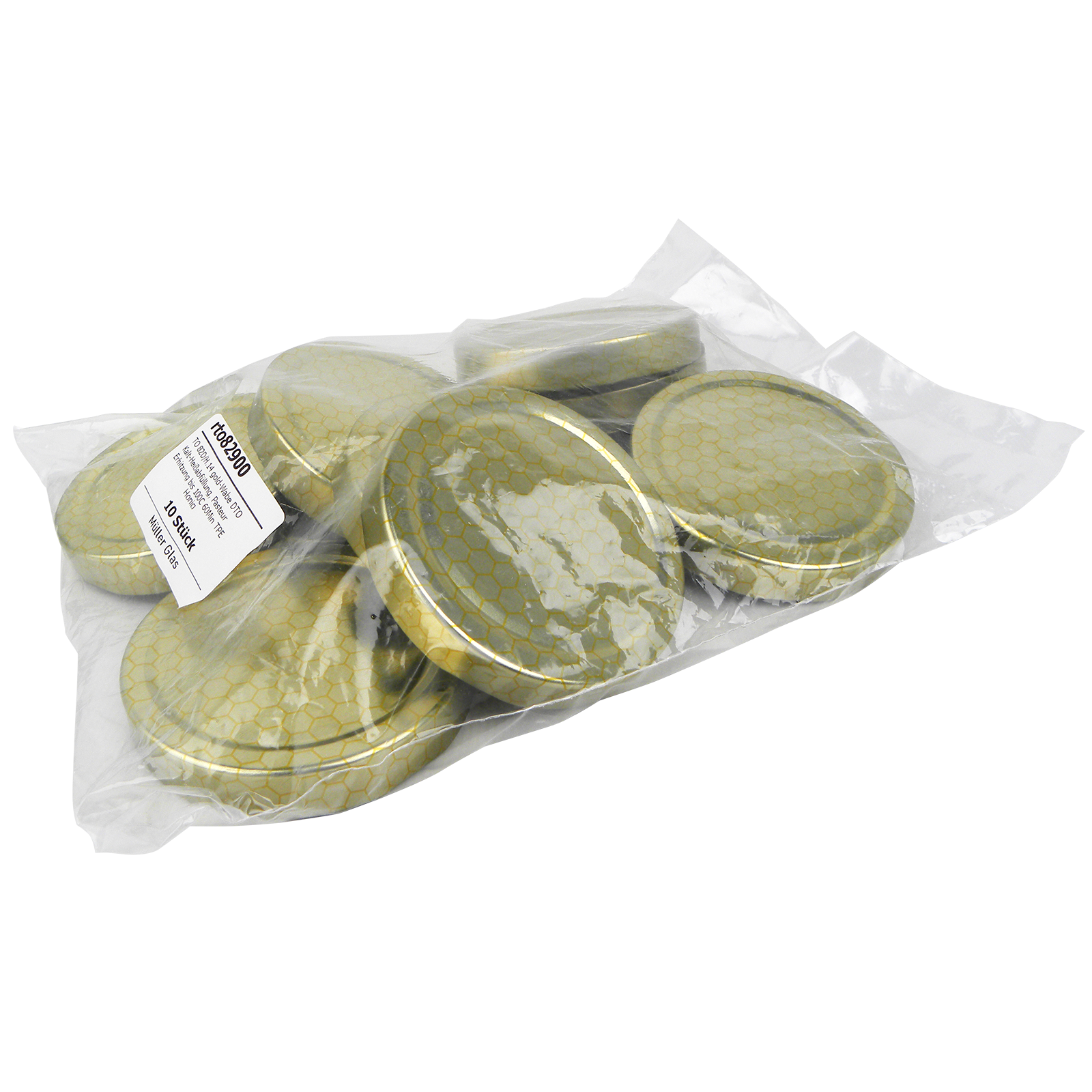 Schraubverschluss 82 mm 10 Stk. gold Wabe TO82 