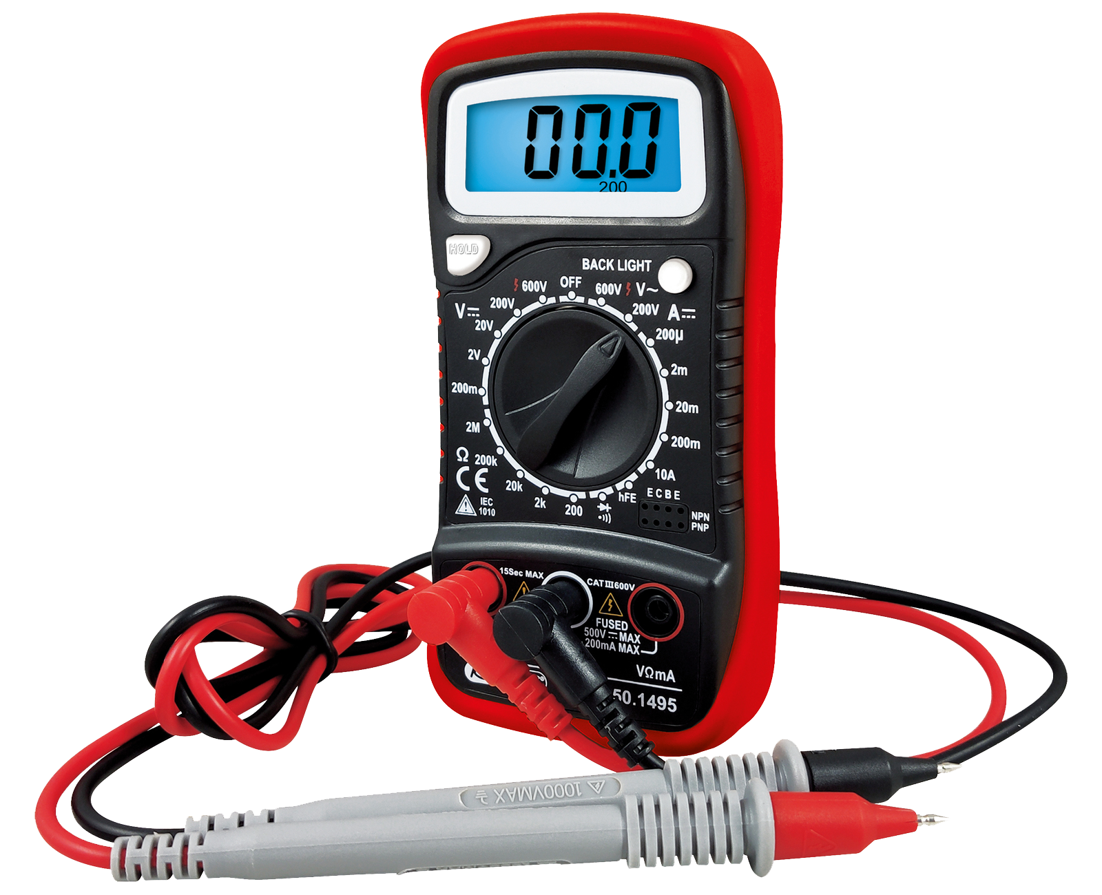Digital Multimeter inkl. Prüfspitzen und inkl. Batterie