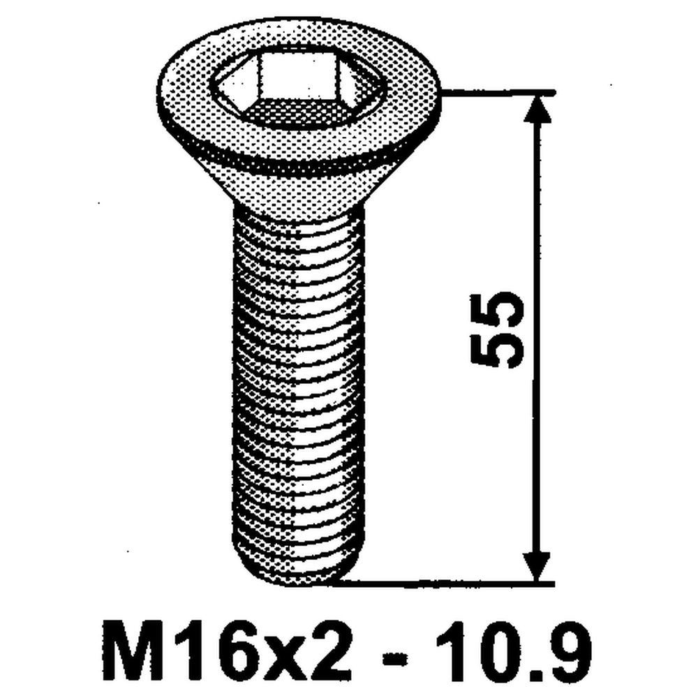 Countersunk screw with hexagon socket M16x2