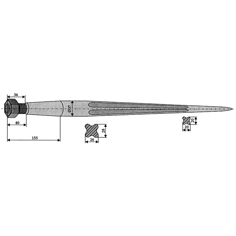 Frontladerzinken passend zu Hydrac-FA7273