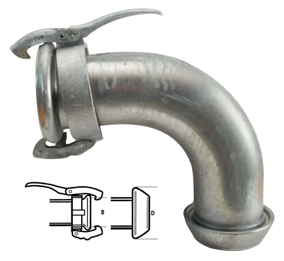 Rohrbogen 90° System Perrot mit Kugel und Becher inklusive Dichtring