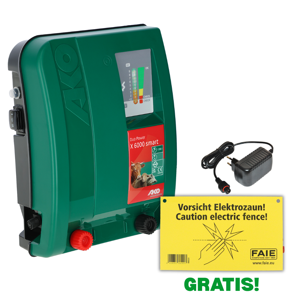 Electric fence energizer DuoPower X6000 Smart - 230/12V