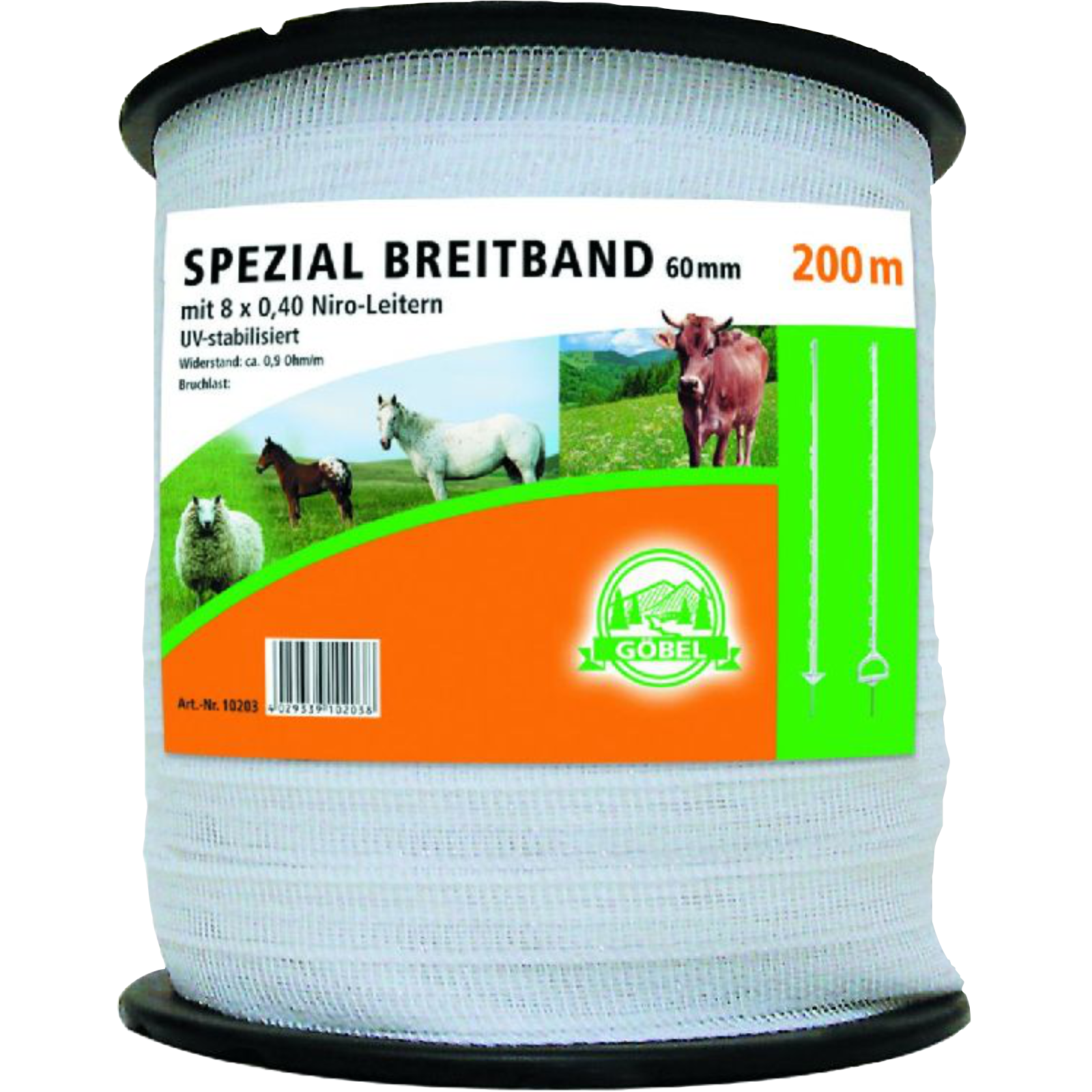 Weidezaunband weiß extrabreit, 60 mm / 200 m