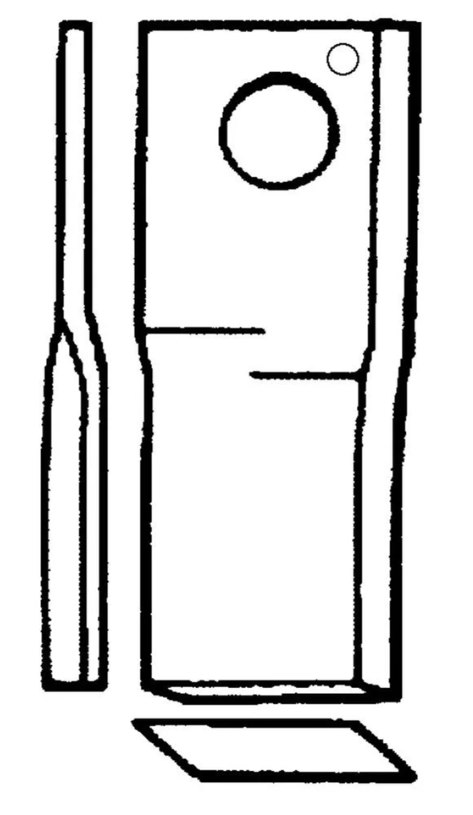 Kreiselmäherklinge 120x48x4mm ⌀21mm, passend zu Niemeyer, Pöttinger und Reform