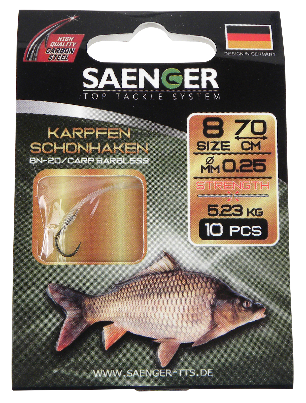Karpfen-Schonhaken Gr.8 0,18 mm