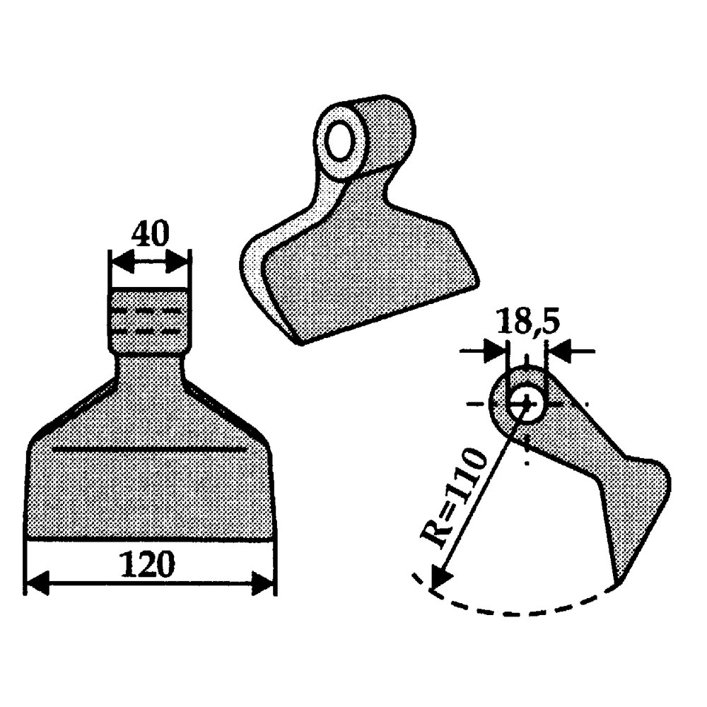 Fléau marteau adapté à Omarv, Alpego