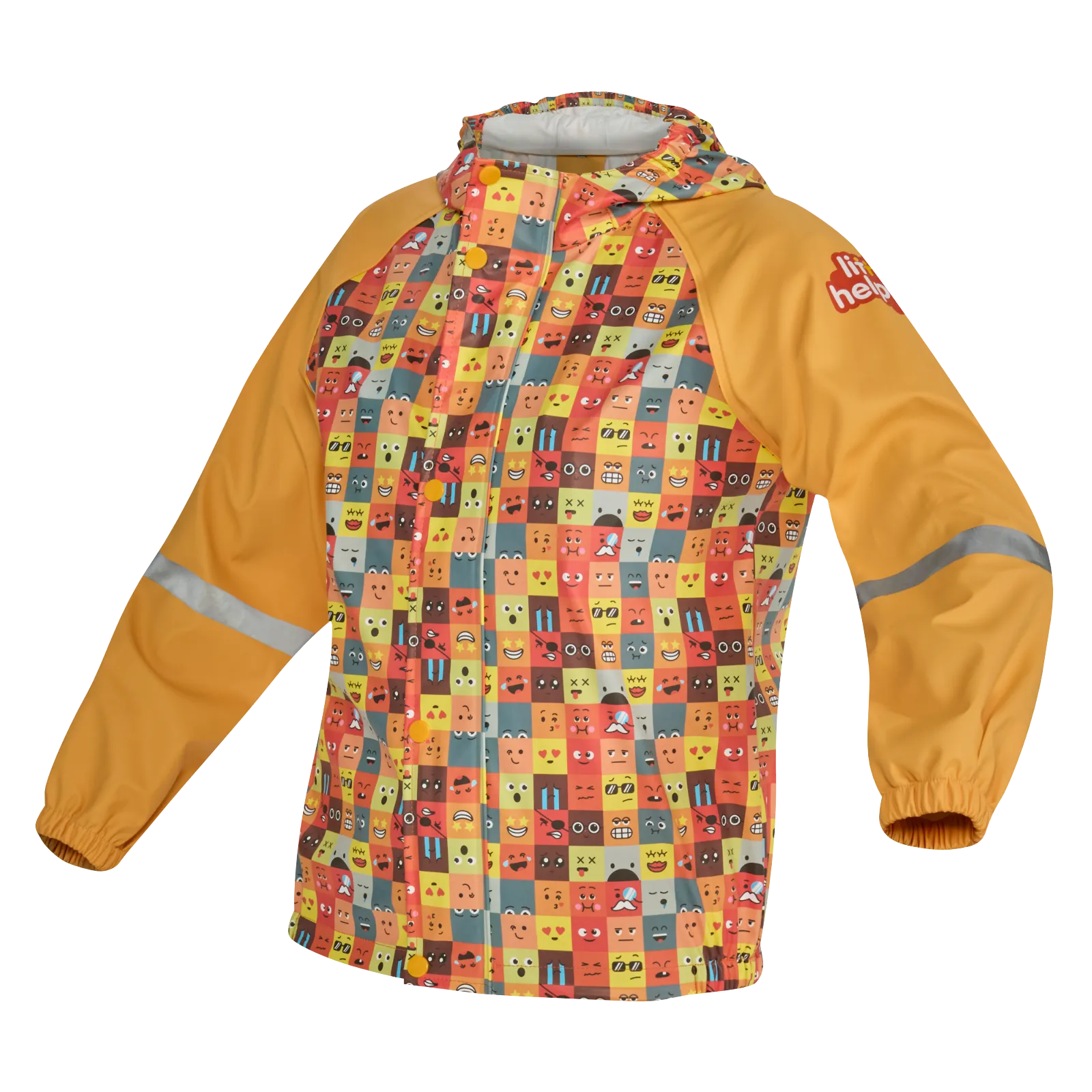 Regenjacke orange mit Kapuze