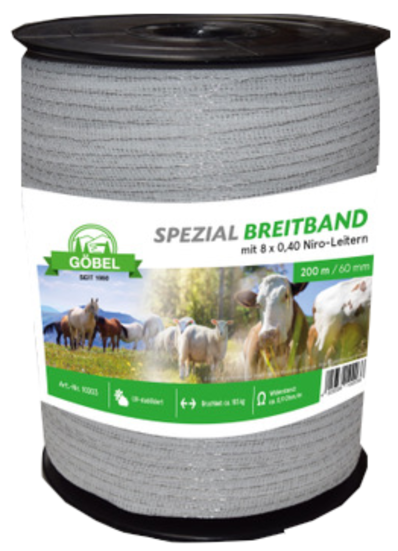 Weidezaunband weiß extrabreit, 60 mm / 200 m