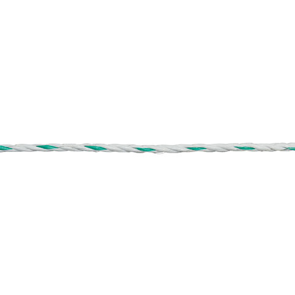 Weidezaunseil Premium weiß/grün, 6,5 mm / 200 m