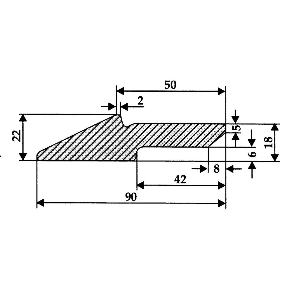 Schürfleiste 90 x 22 mm aus St 70.2