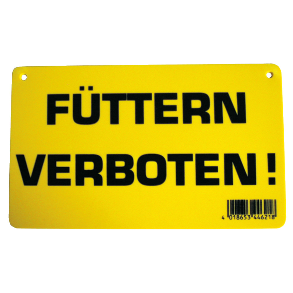 Tafel 'Füttern verboten'