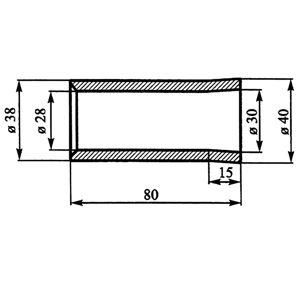 Welded socket 80x40 mm