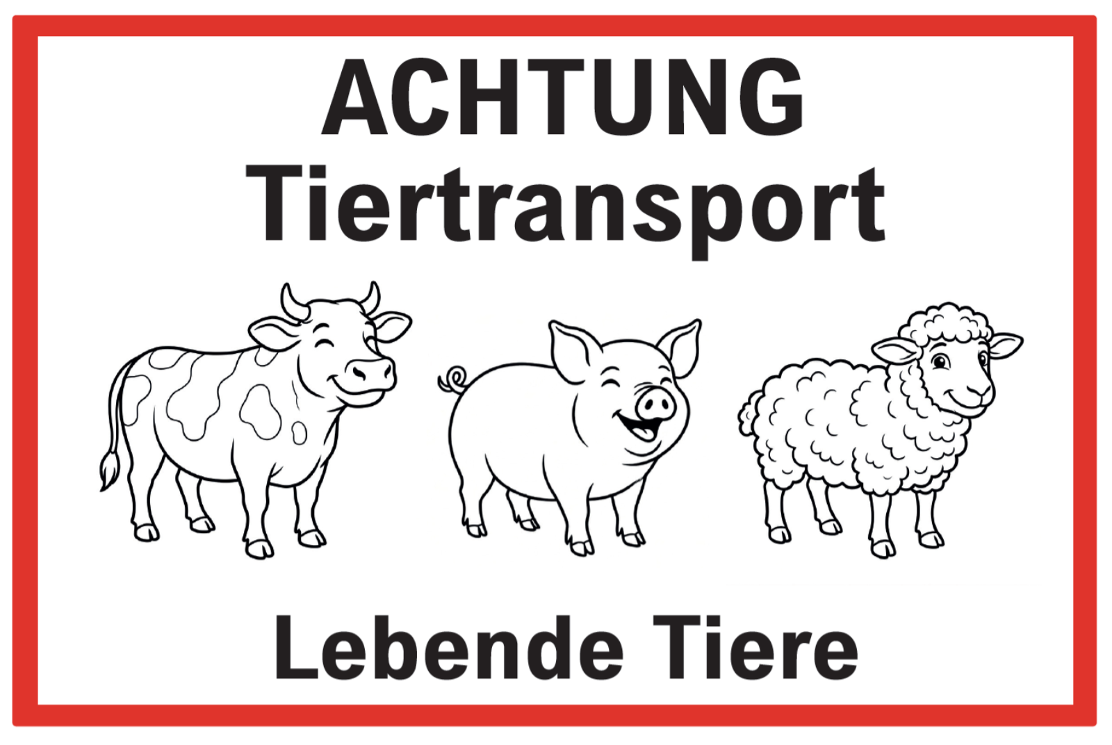 Schild Tiertransport