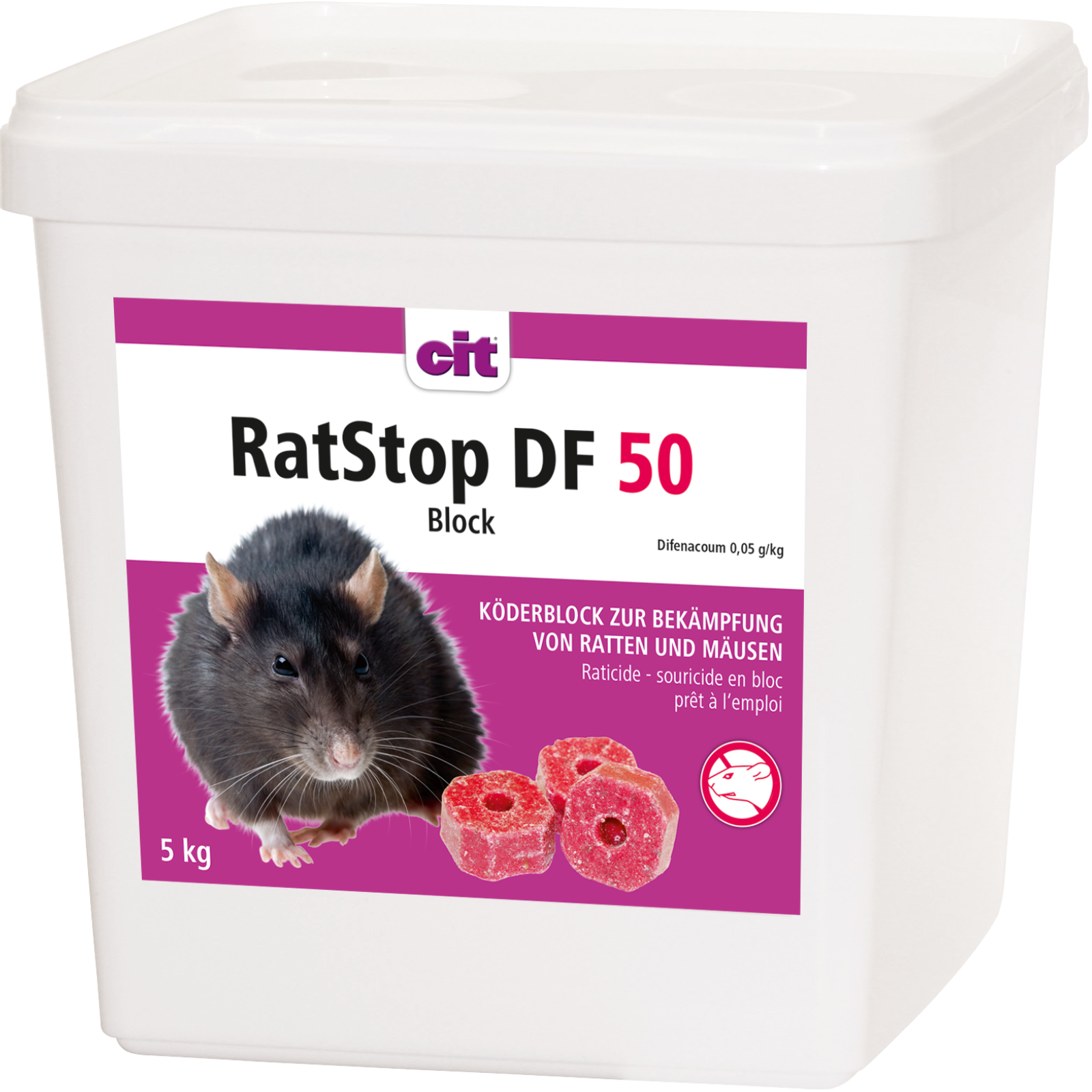 Rattenköder RatStop DF Block 50 5 kg*