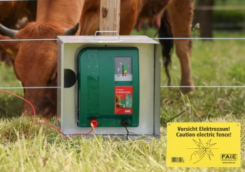Gratis "Vorsicht Elektrozaun" Schild