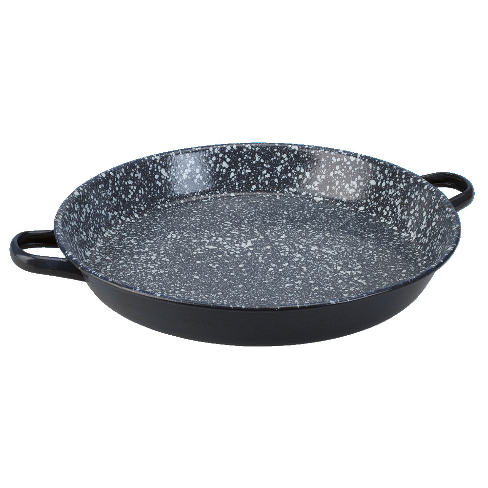 Enamelled pan with handle
