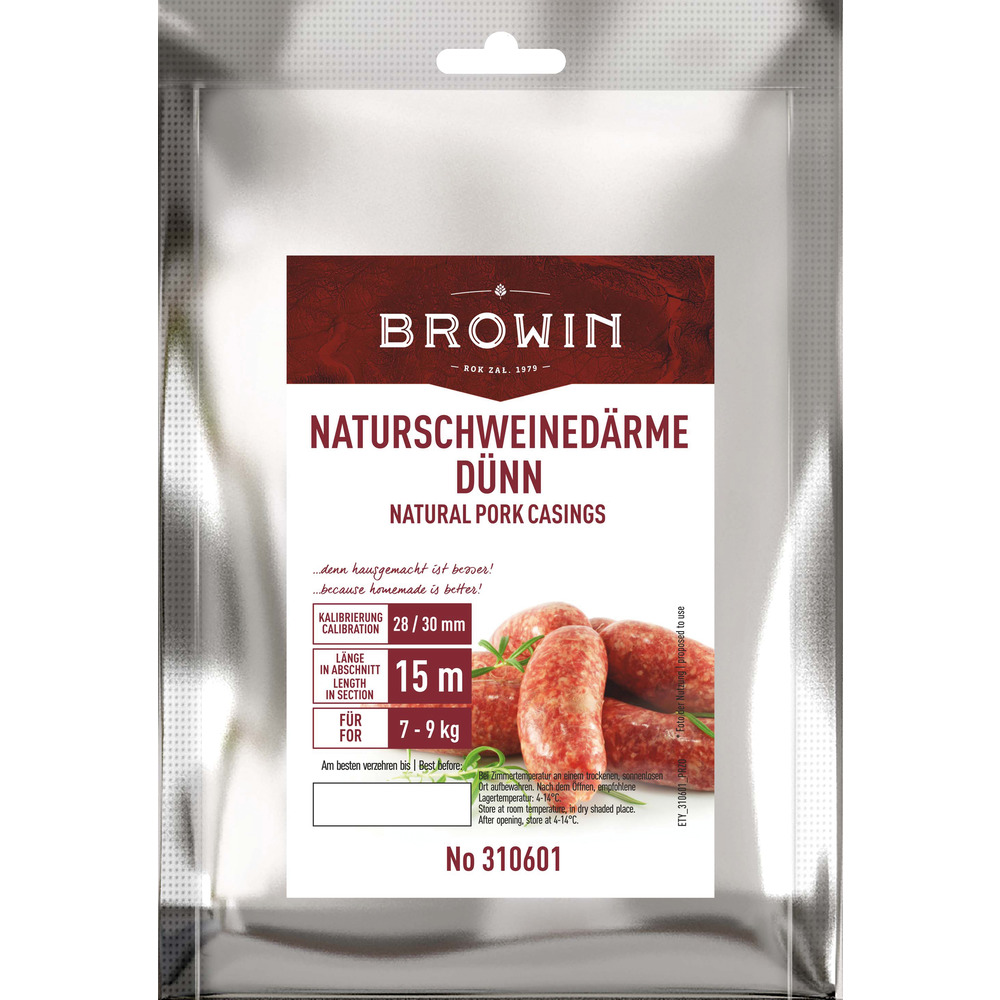 Boyau naturel de porc Ø 28 mm 15 m