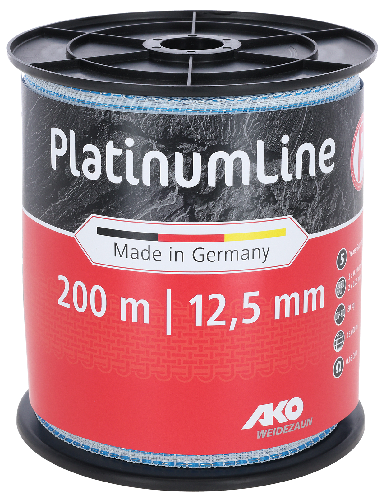 Weidezaunband Platinum weiß/blau 12,5 mm / 200 m