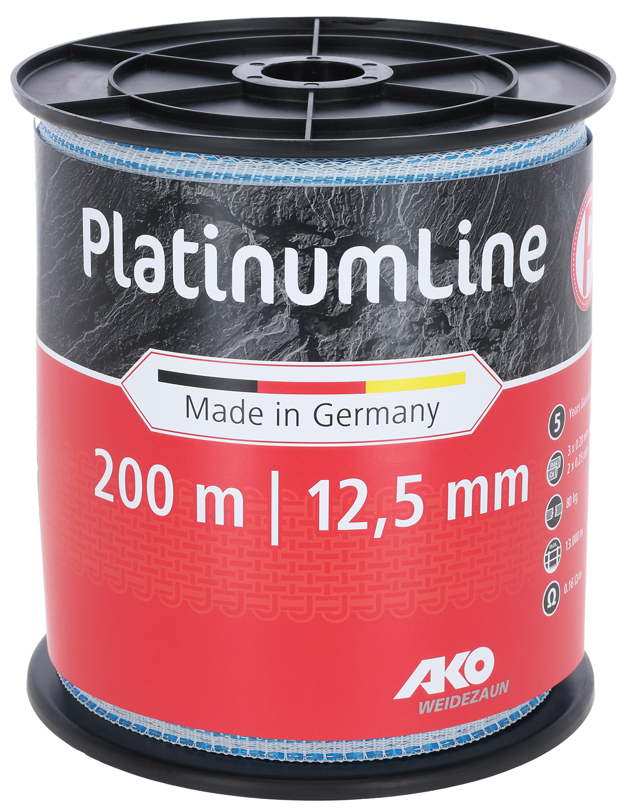 Weidezaunband Platinum weiß/blau 12,5 mm / 200 m
