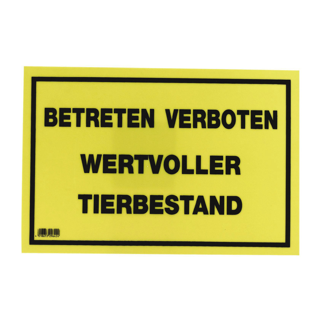 Warntafel Wertvoller Tierbestand