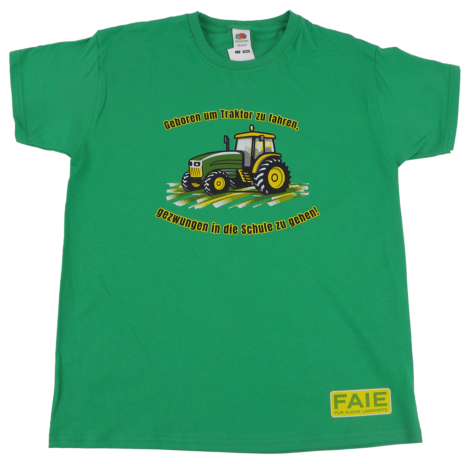 Kinder T-Shirt grün mit Traktor