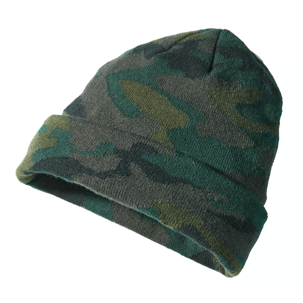 Bonnet tricoté camouflage olive