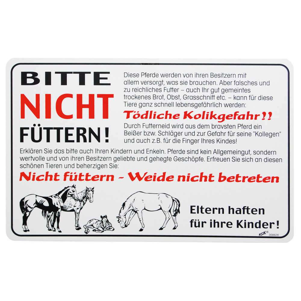 Schild „Bitte nicht füttern!“