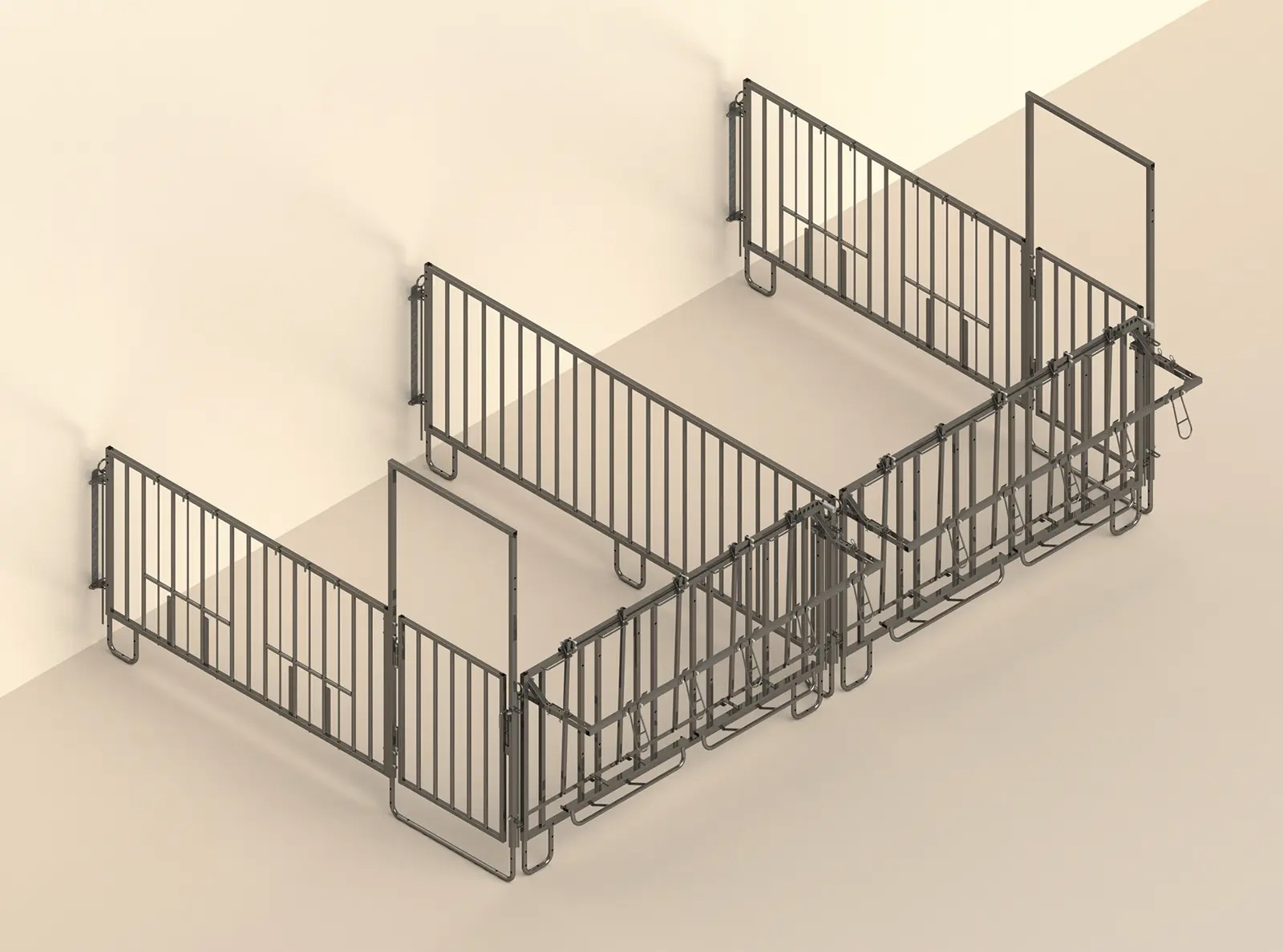 Modulare Aufstallung - Doppelset für 2x3 Kälber