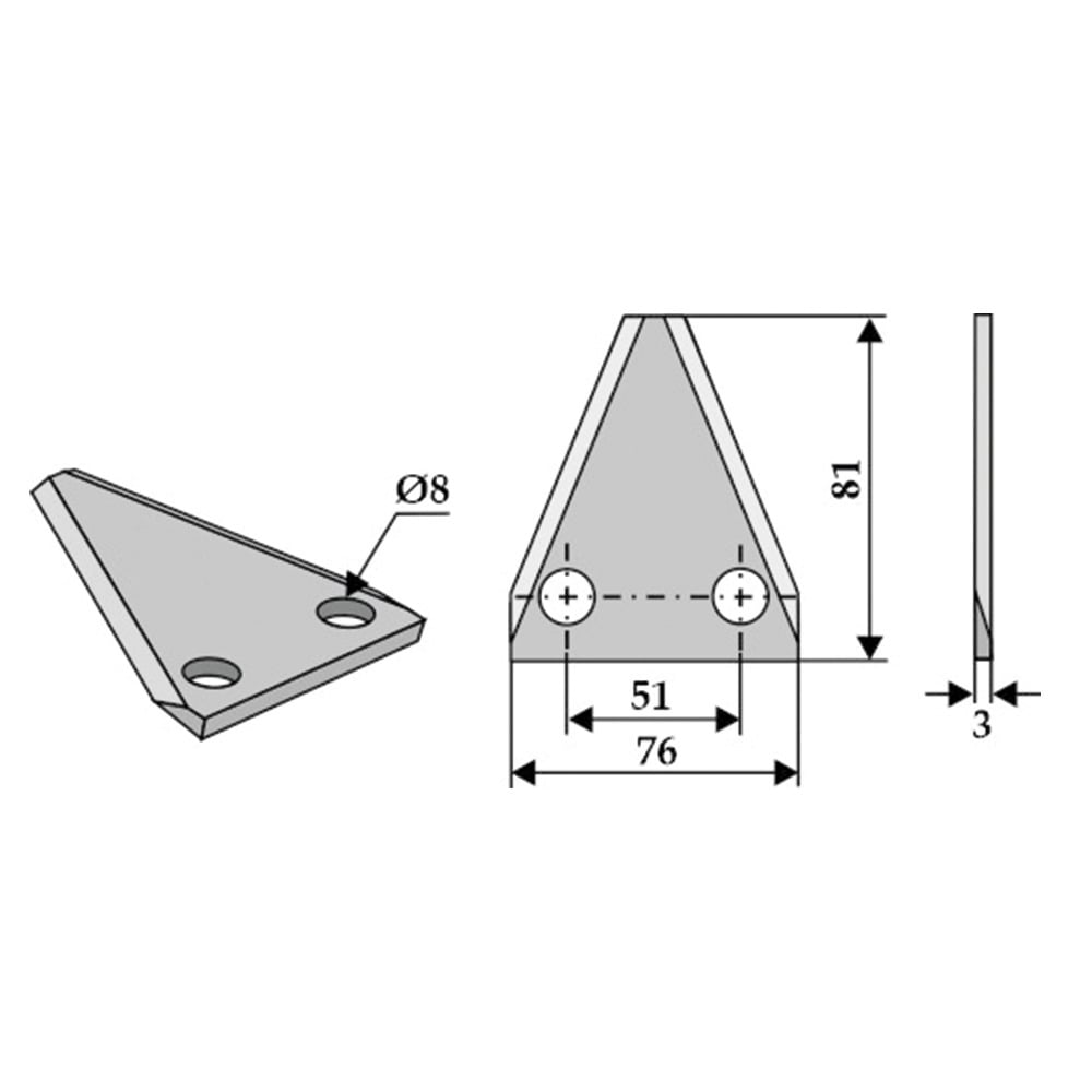 Fräswalzenklinge passend zu Himel, 81x76x3mm