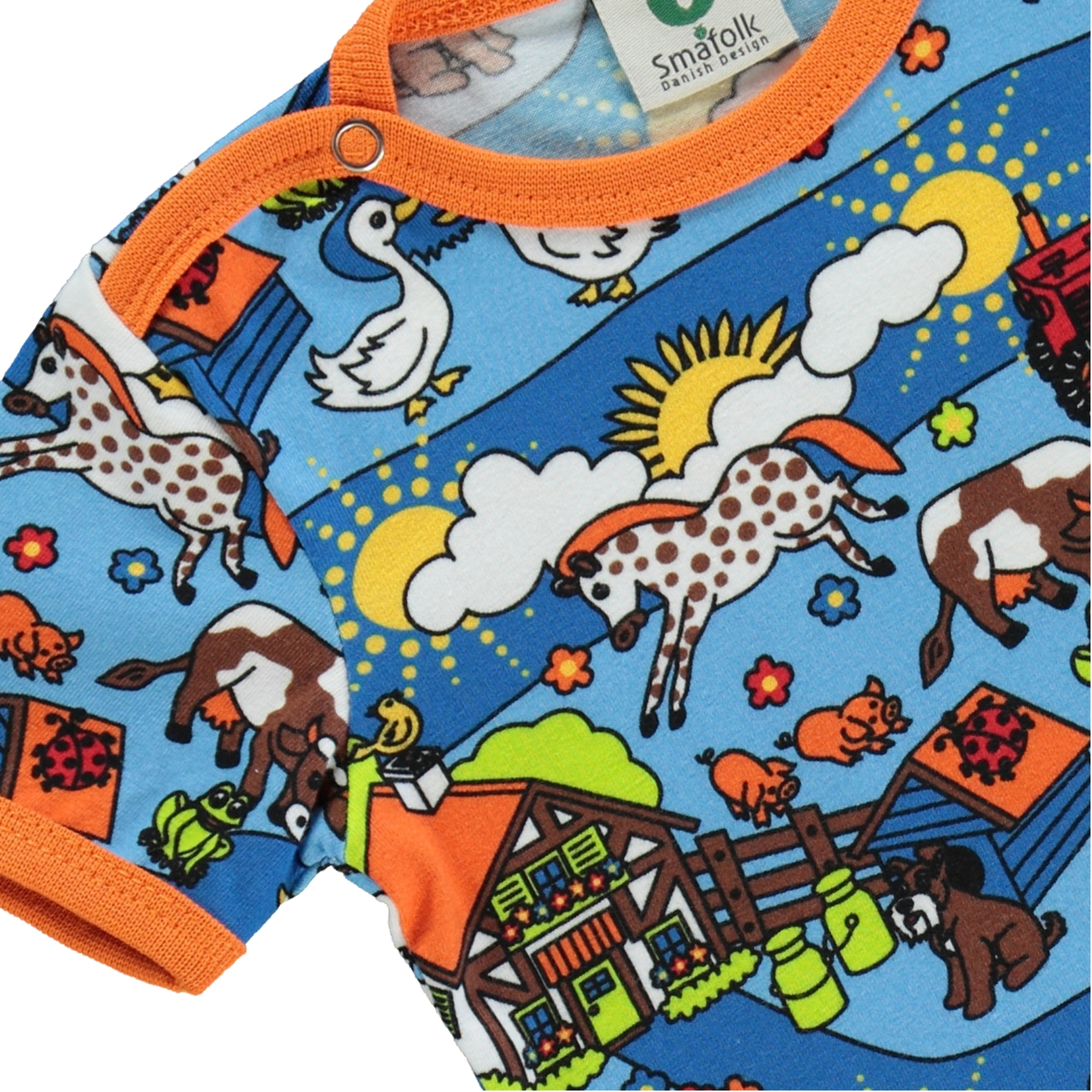 Kurzarmbody Farm blau