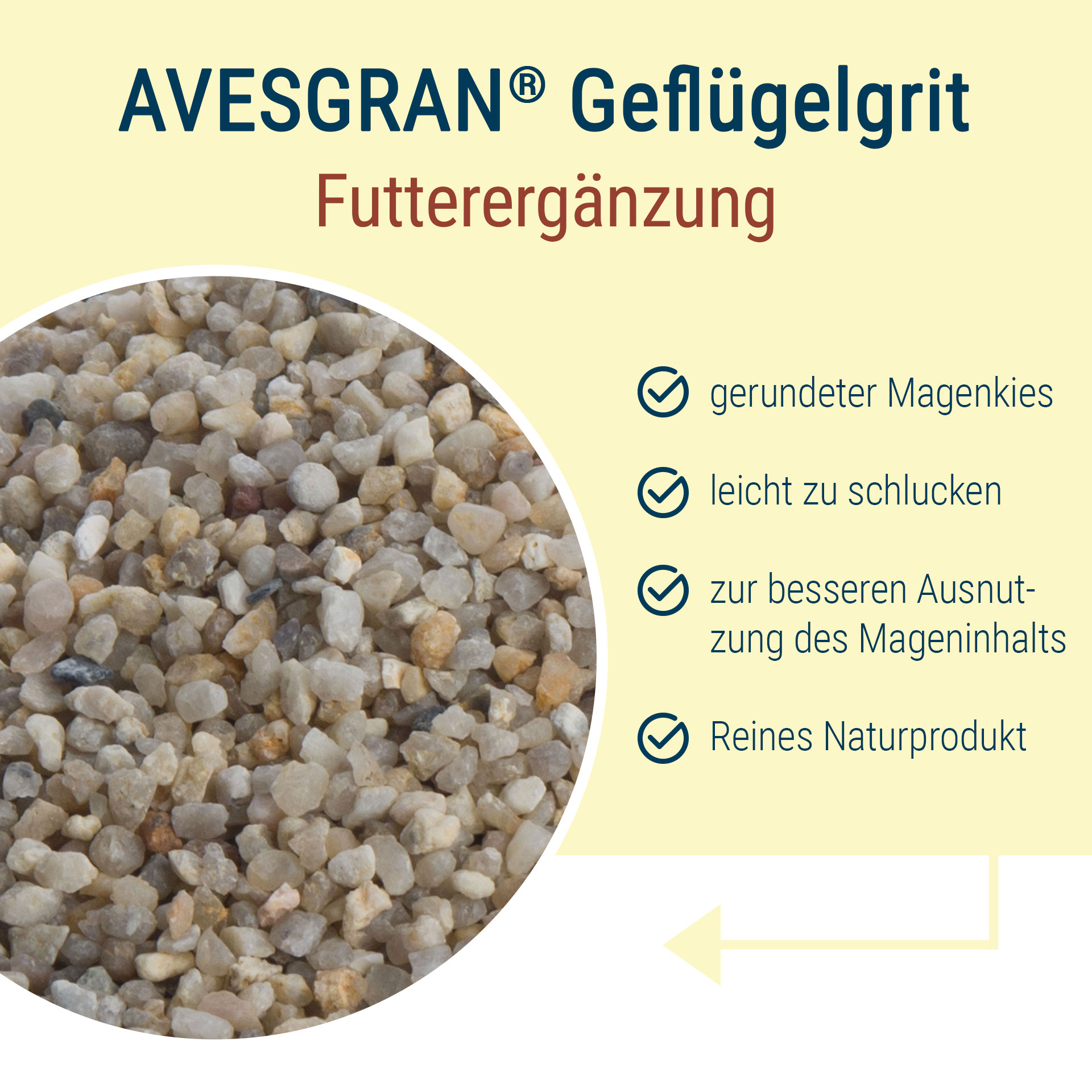 AVESGRAN® Geflügelgrit / Magenkies 1-2 mm - 25 kg Sack