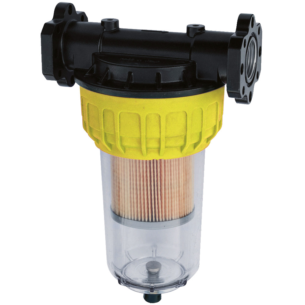 Filter with water separator for diesel pumps