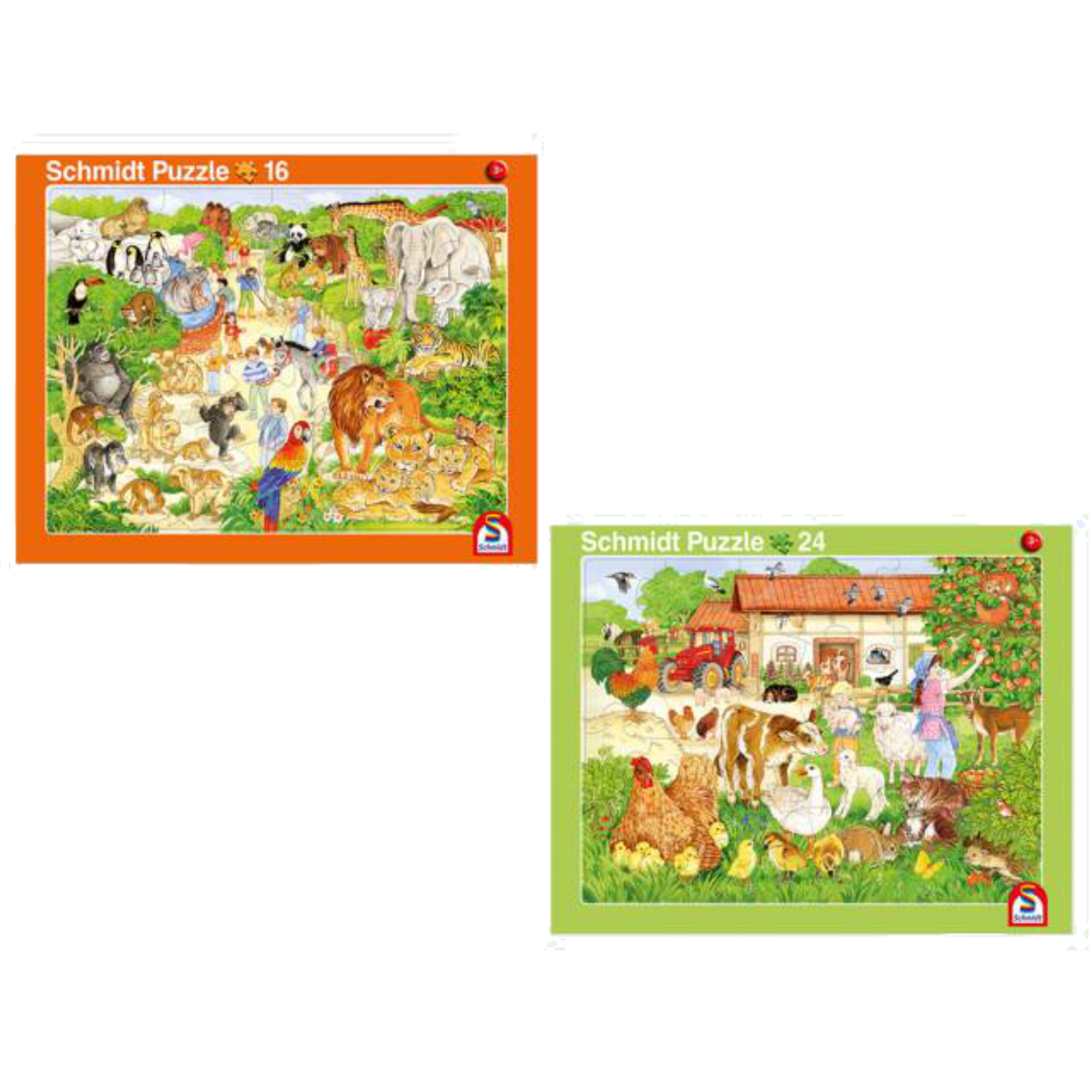 Rahmenpuzzle - Zoo und Bauernhof - 2er Set-FA126652