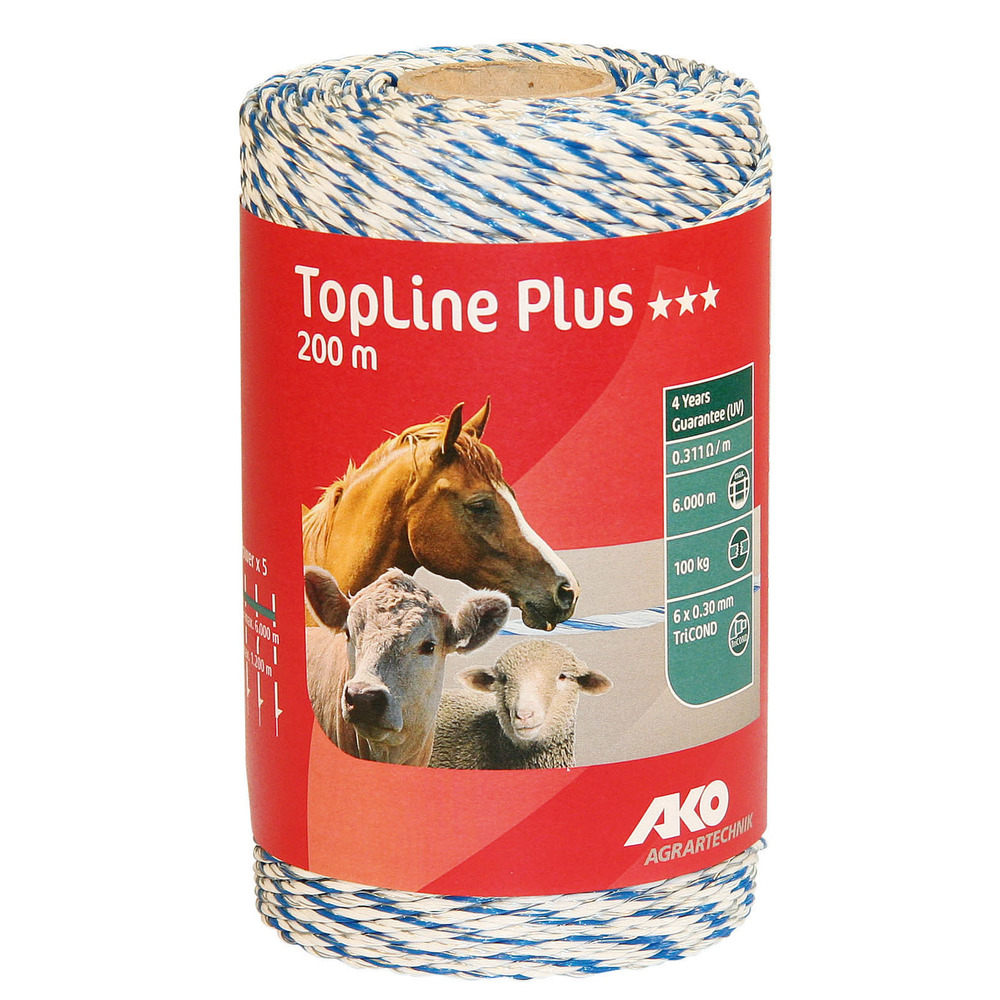 Litze TopLine weiß/blau, 2 mm / 200 m