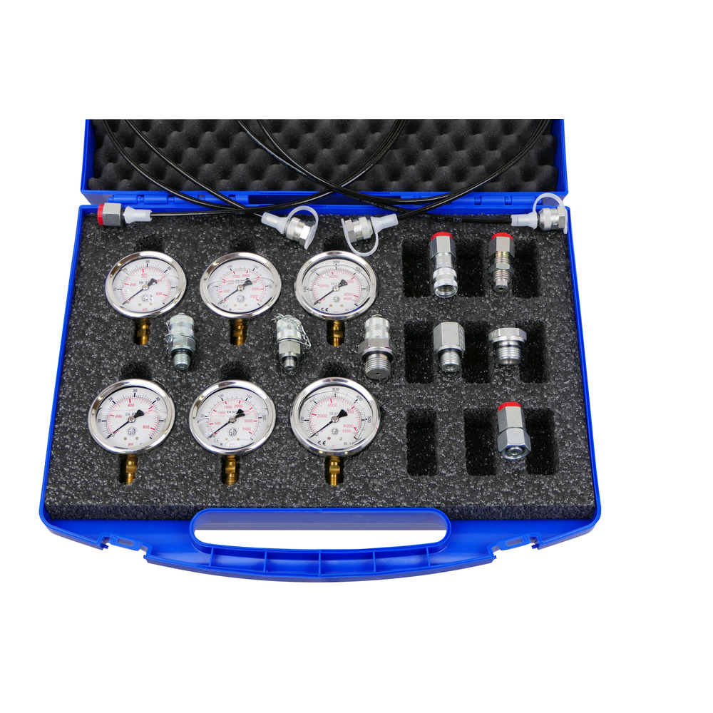 Manometer Box mit 6 Manometer und Zubehör