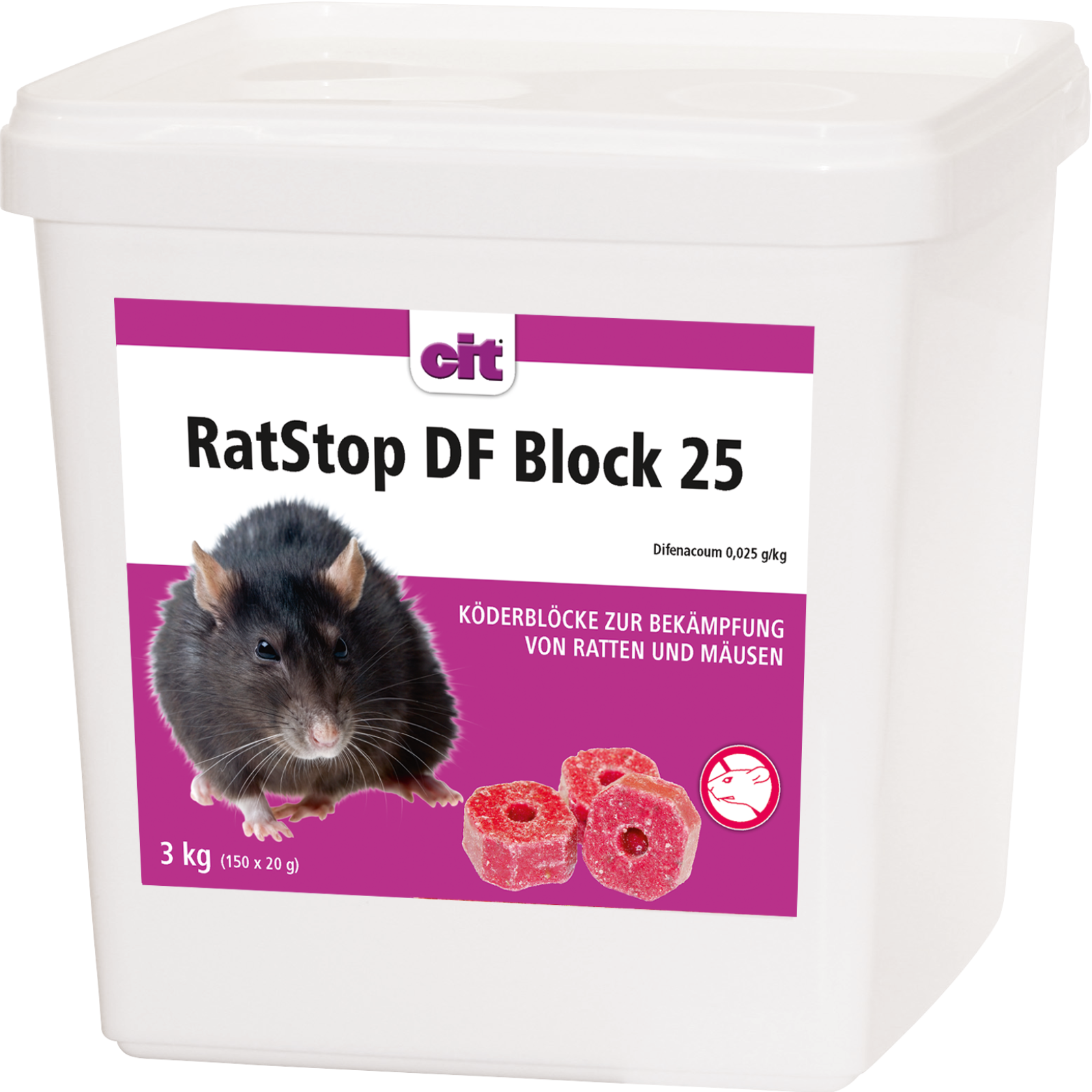 Rattenköder RatStop DF Block 25 3 kg*