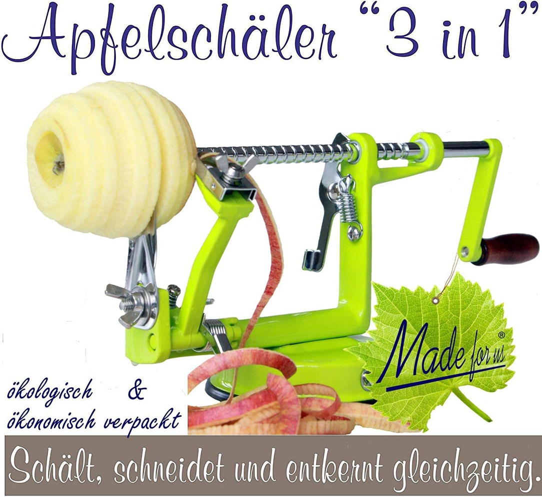Apple peeler with suction attachment