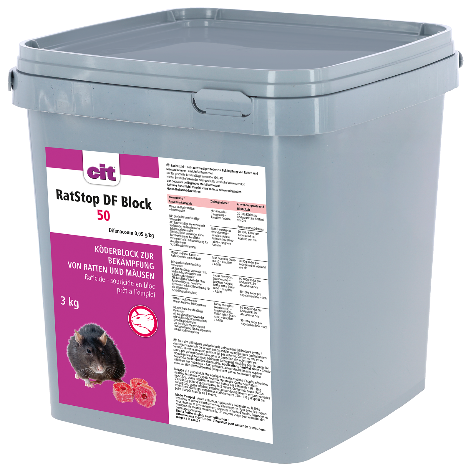 Rat bait RatStop DF Block 50 3 kg*