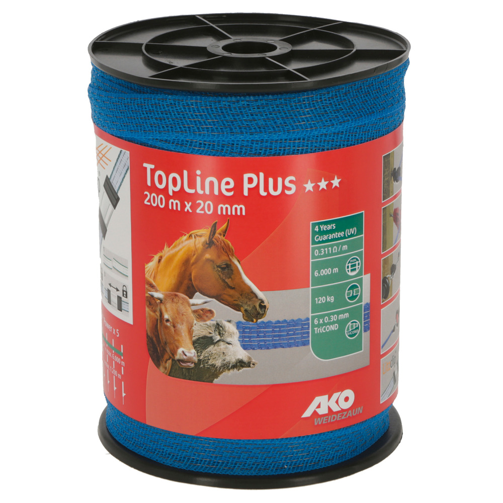 Weidezaunband TopLine Plus blau, 20 mm / 200 m