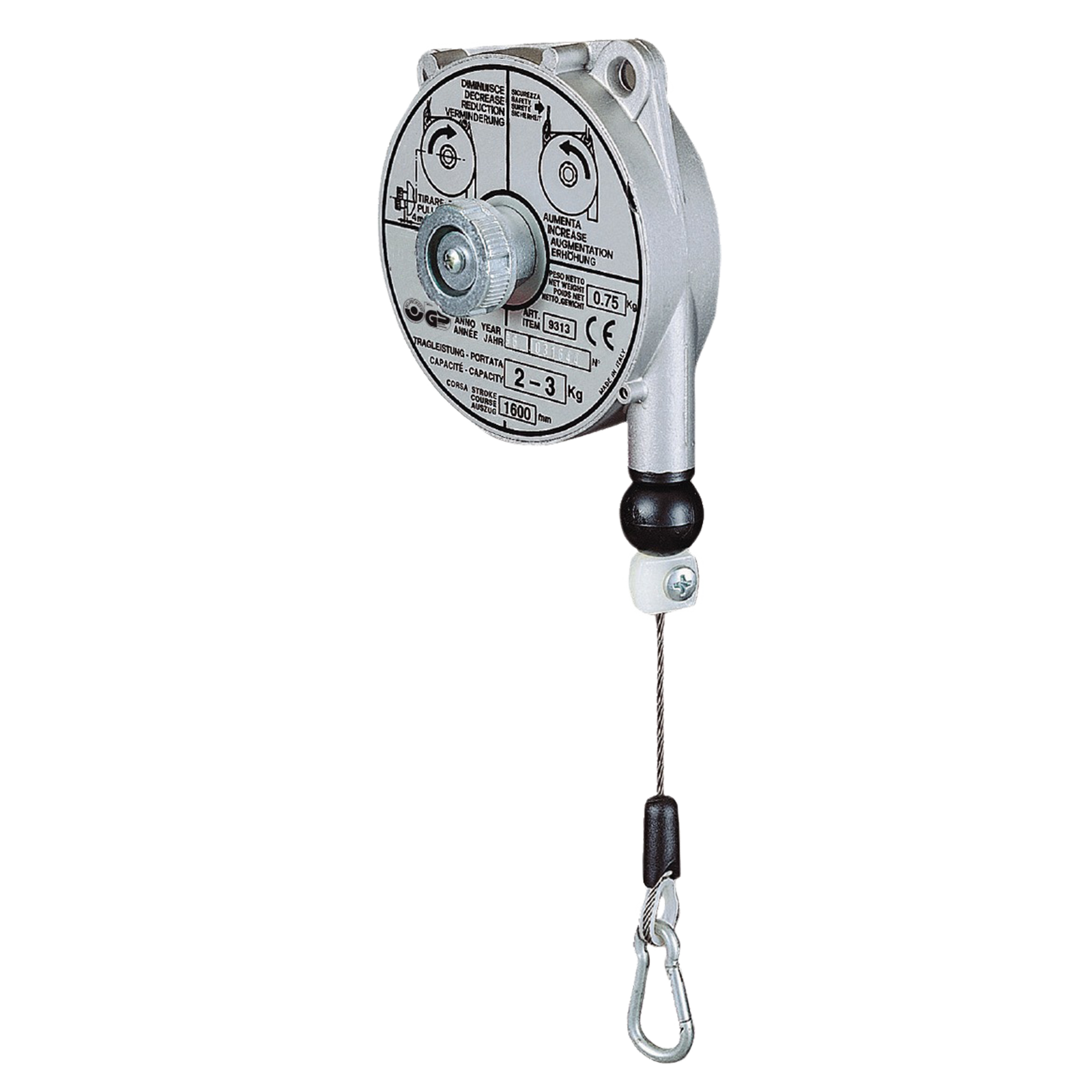 Bilanciatore a molla TCN 9313 con capacità di carico 2–3 kg