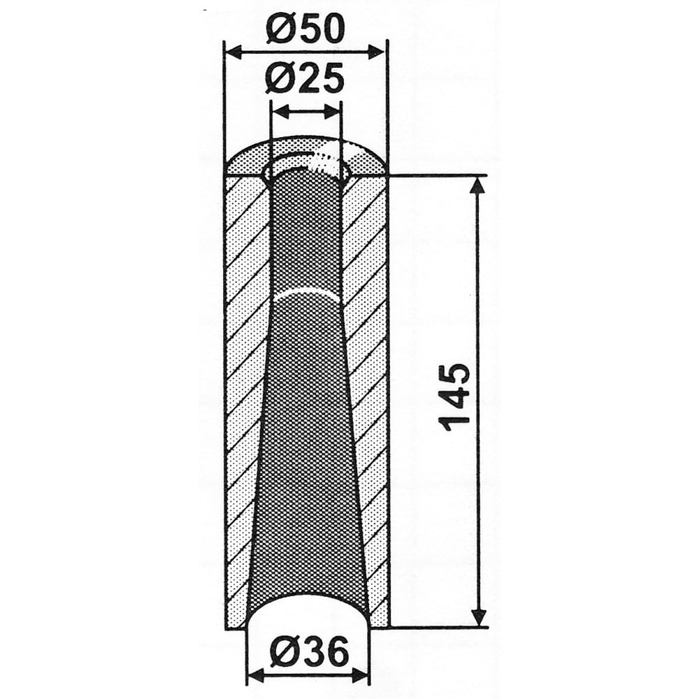 Weld-in socket 145x50 mm