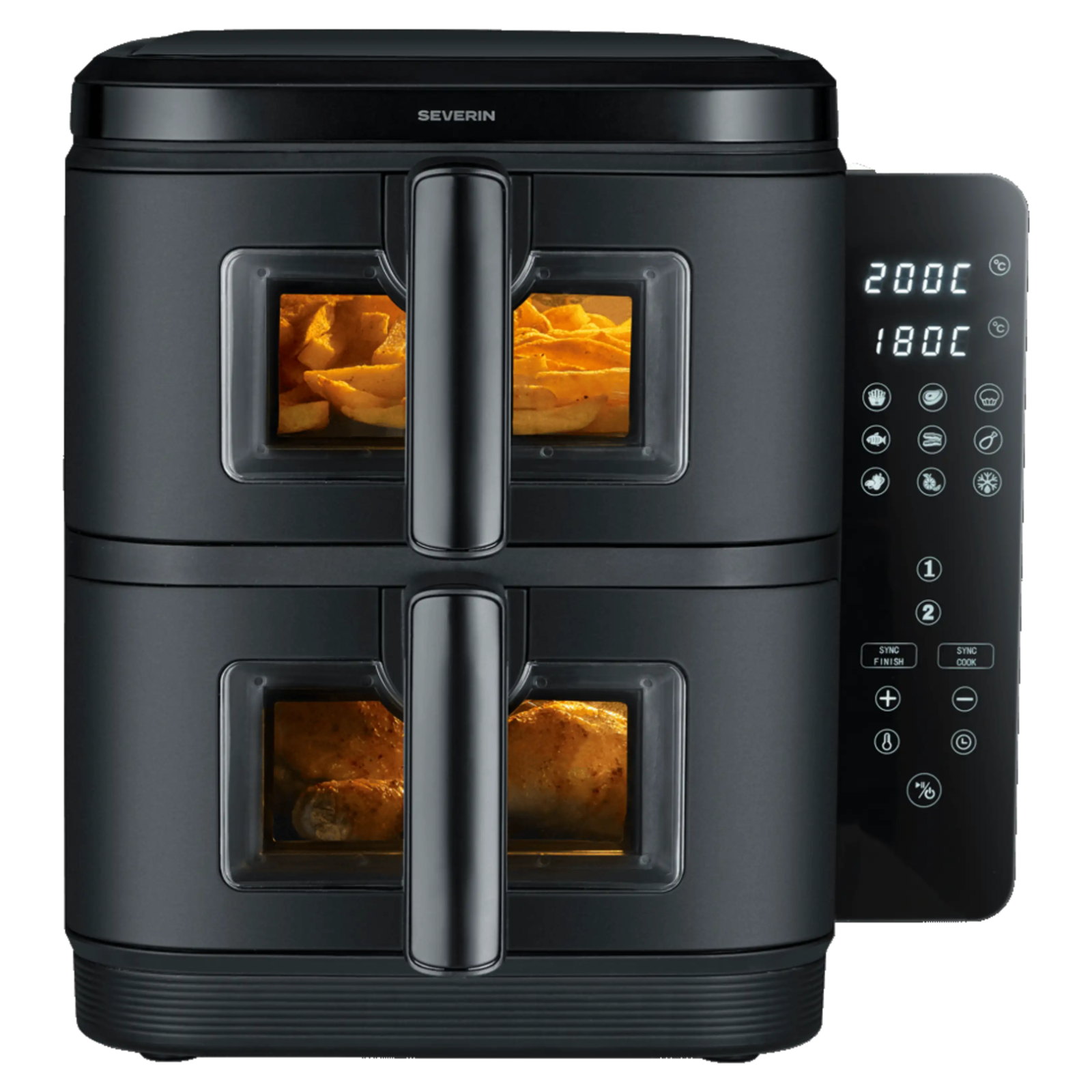 Double air fryer, 2 x 5.5 liters