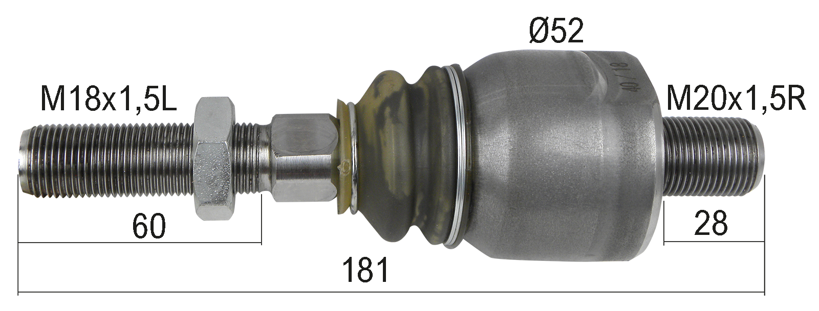 Axialgelenk M18x1,5L, M20x1,5R