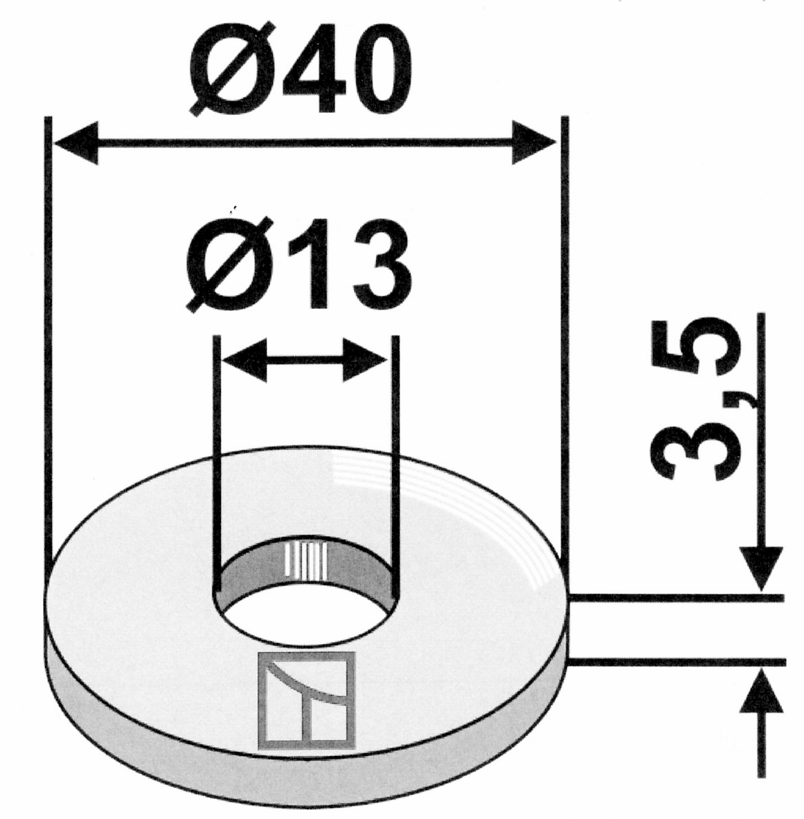 Washer M12 �13x�40x3.5mm