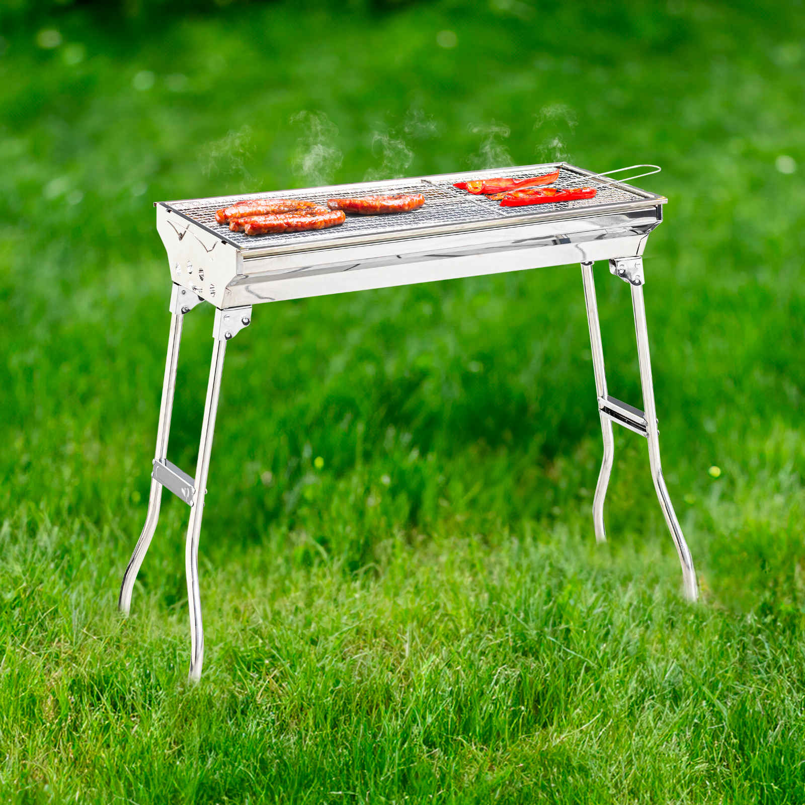 Klappgrill aus Edelstahl